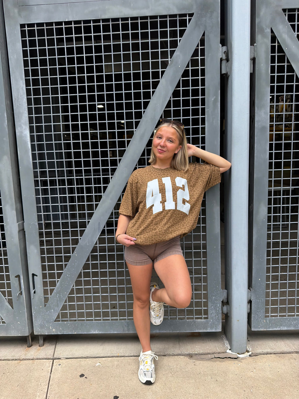 412 Oversized Leopard Tee