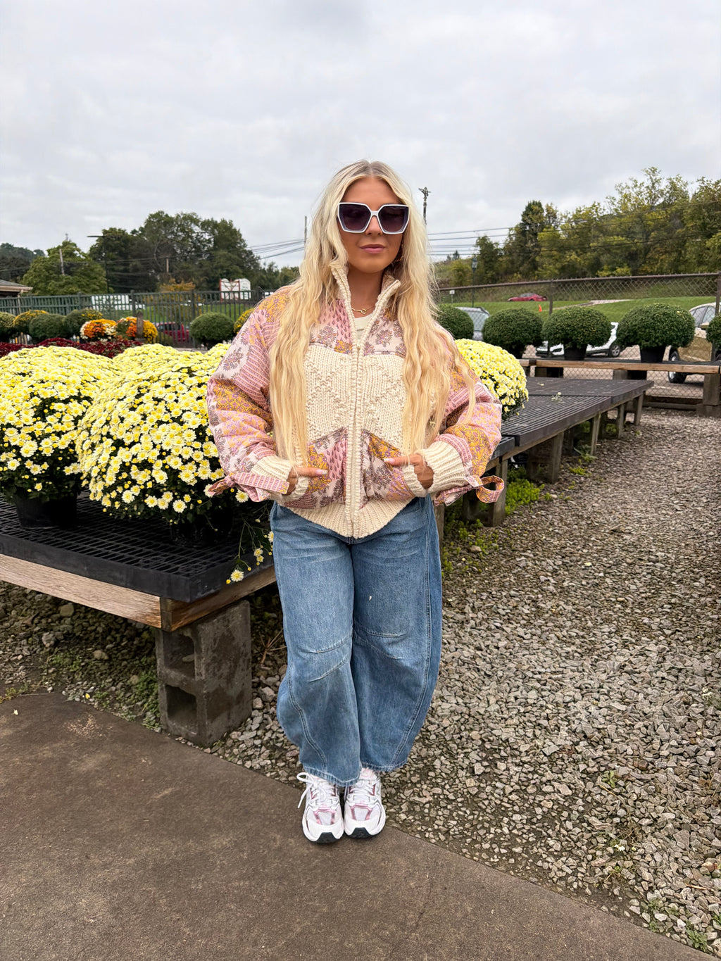 Blushing Patchy Sweater Combo