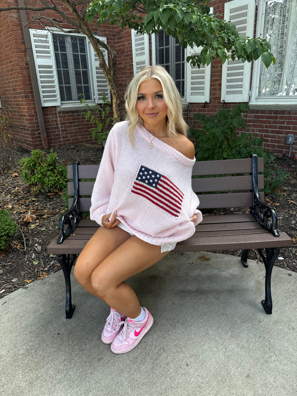 Brandy Flag Sweater in Pink