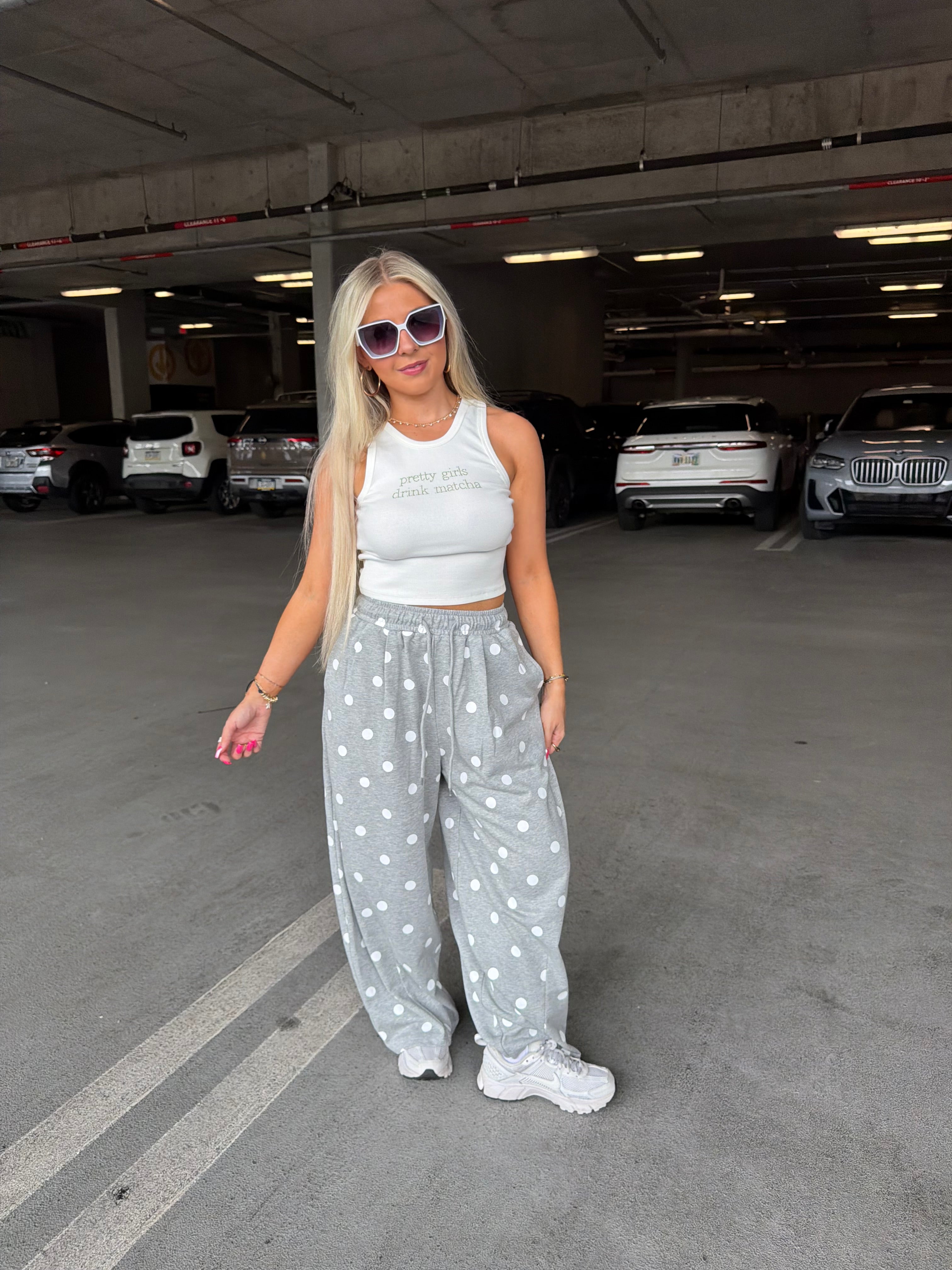Paris Print Barrel Sweats in Grey