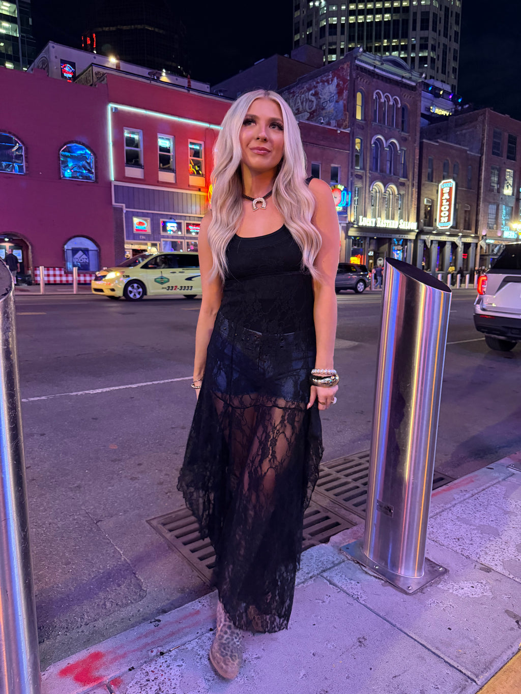 Long Lost Rodeo Lace Maxi in Black