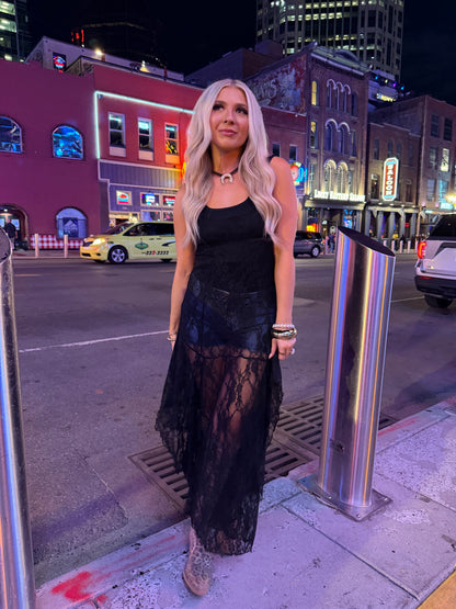 Long Lost Rodeo Lace Maxi in Black