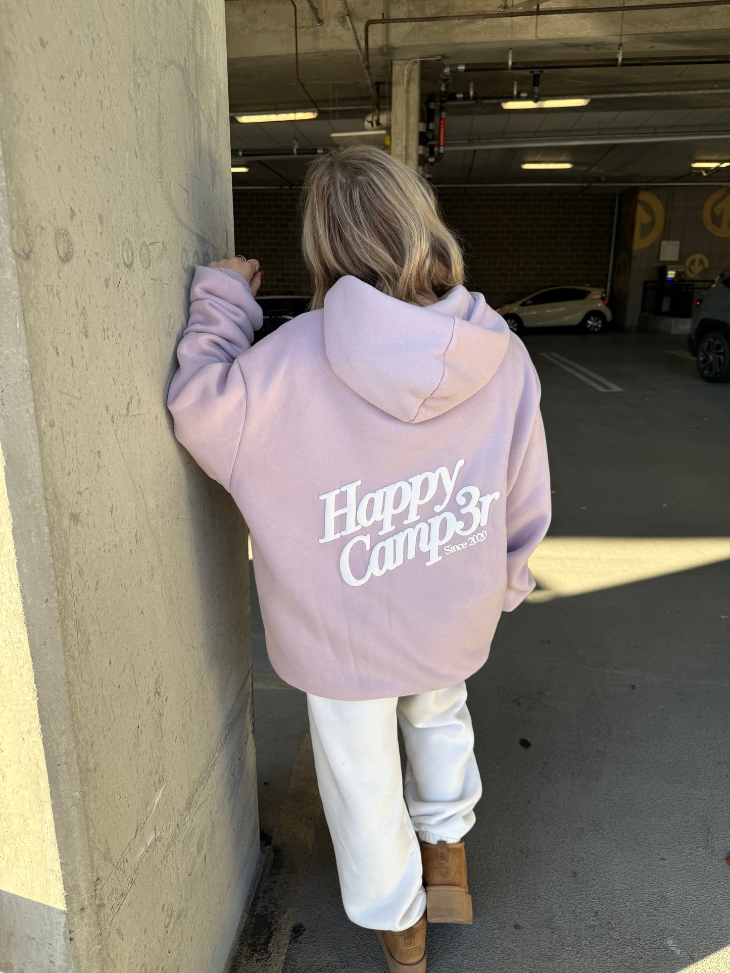 Happy Camp3r Puff Series Lilac Hoodie