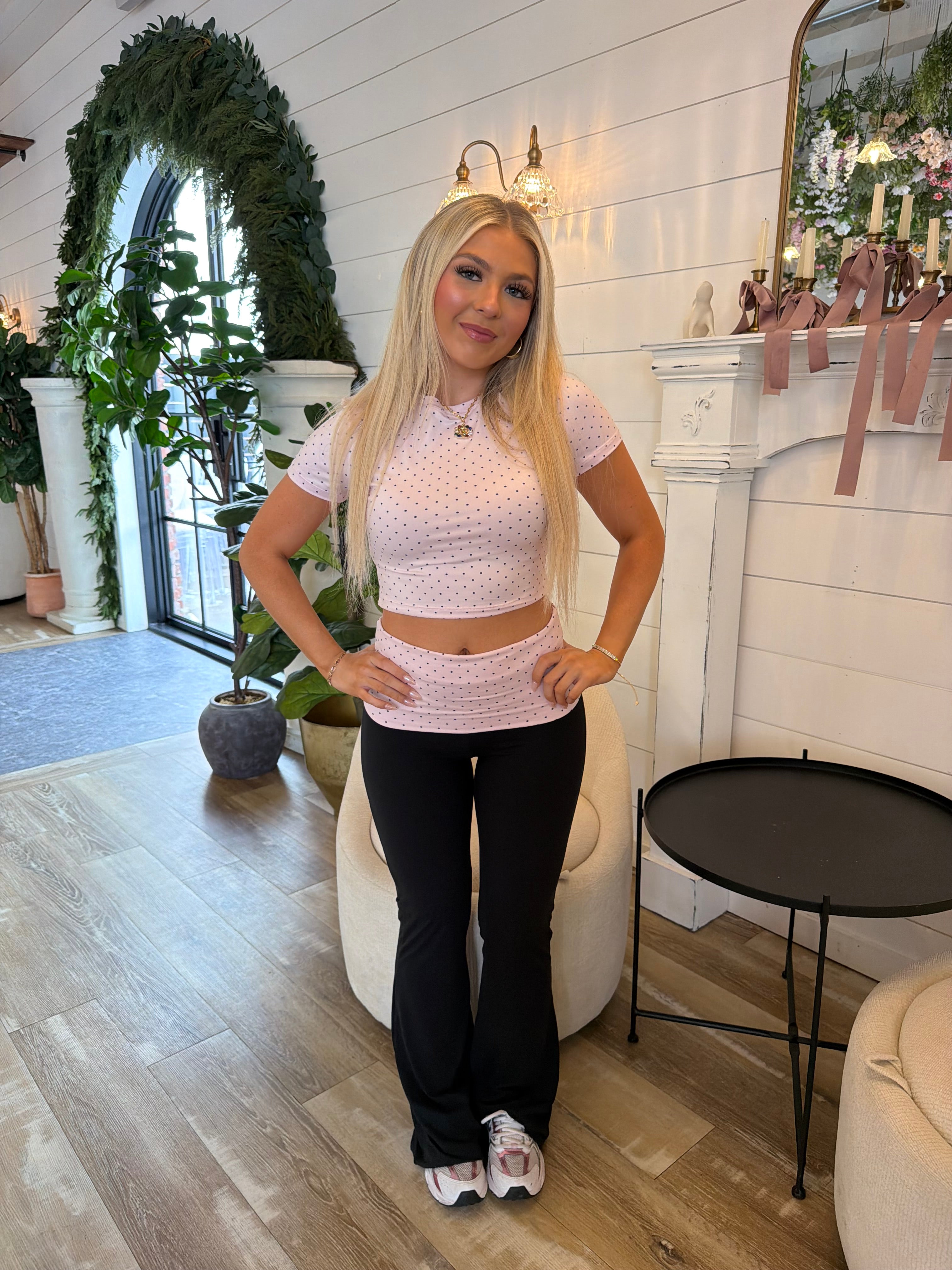 PINK Polka Dot Pilates Set (TOP)