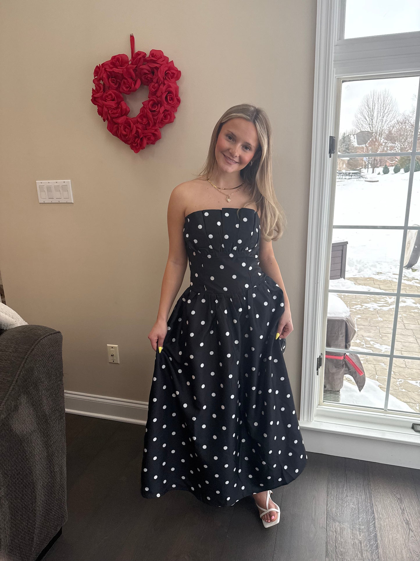 Strapless Mansions Polka Maxi
