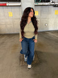 Flinn Striped Funnel Zip in Yellow