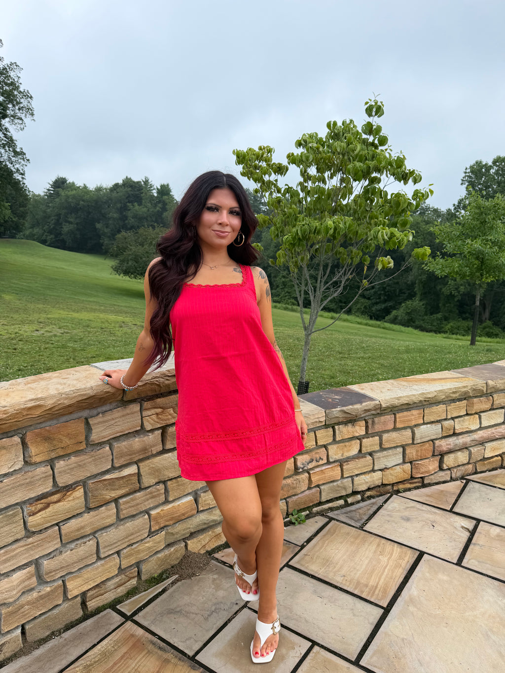 Girly Pop Mini Dress in Red