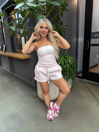 Never Lie Tube Top in Pale Pink