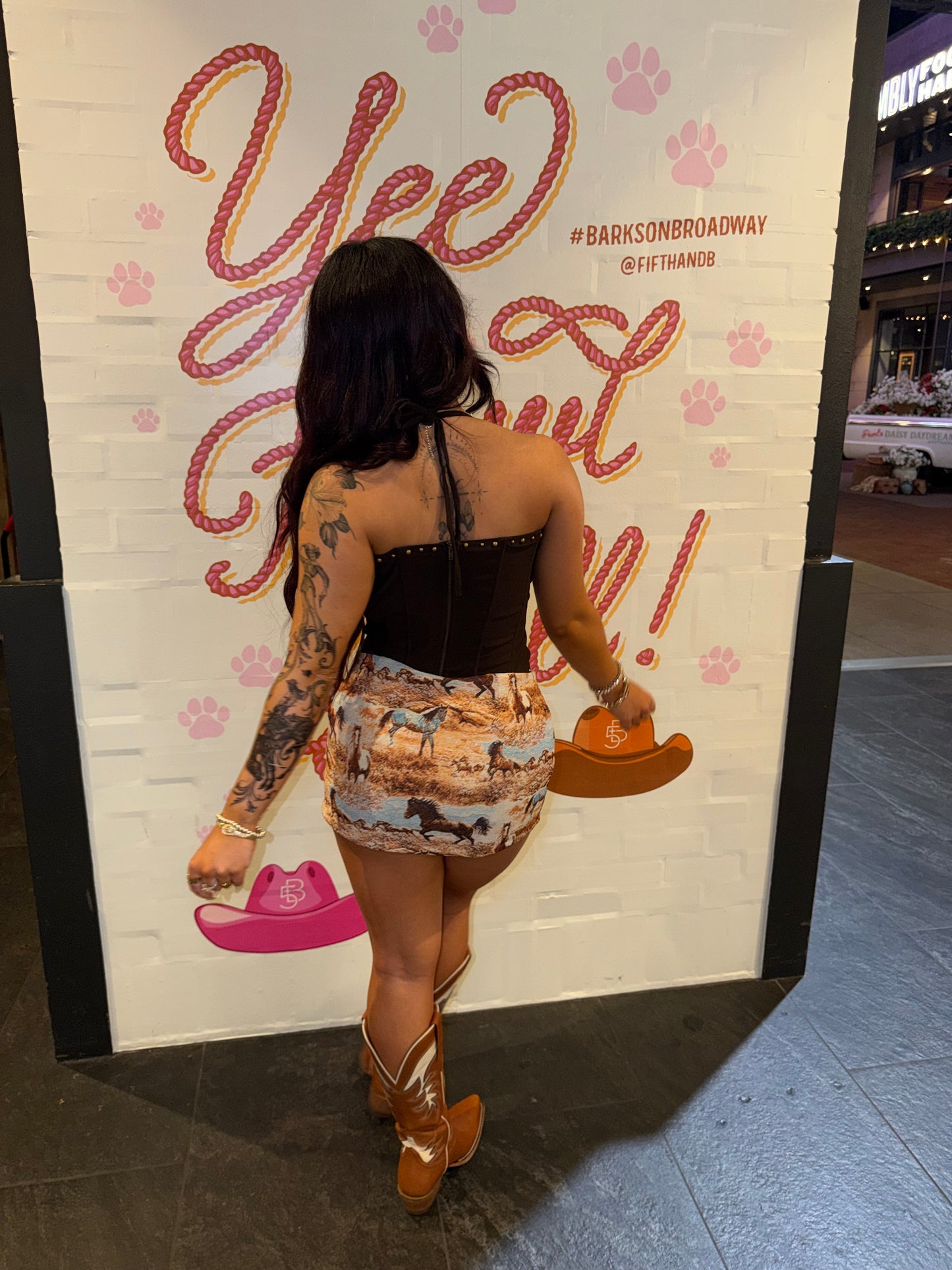 Drinkin Til It Does Corset in Brown