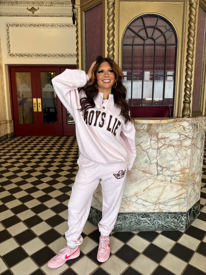 Boys Lie Pink Smoke & Mirrors Henley