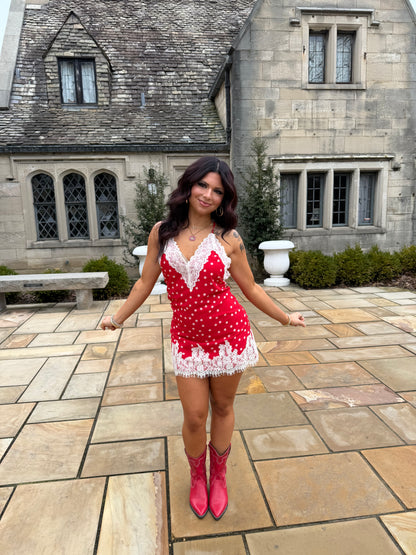 Ruby Red Polka Slip