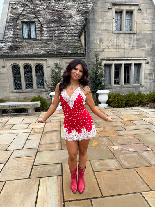 Ruby Red Polka Slip