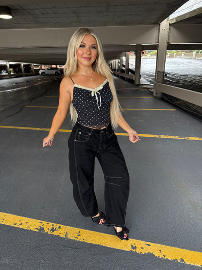 Celene Polka Tank in Black