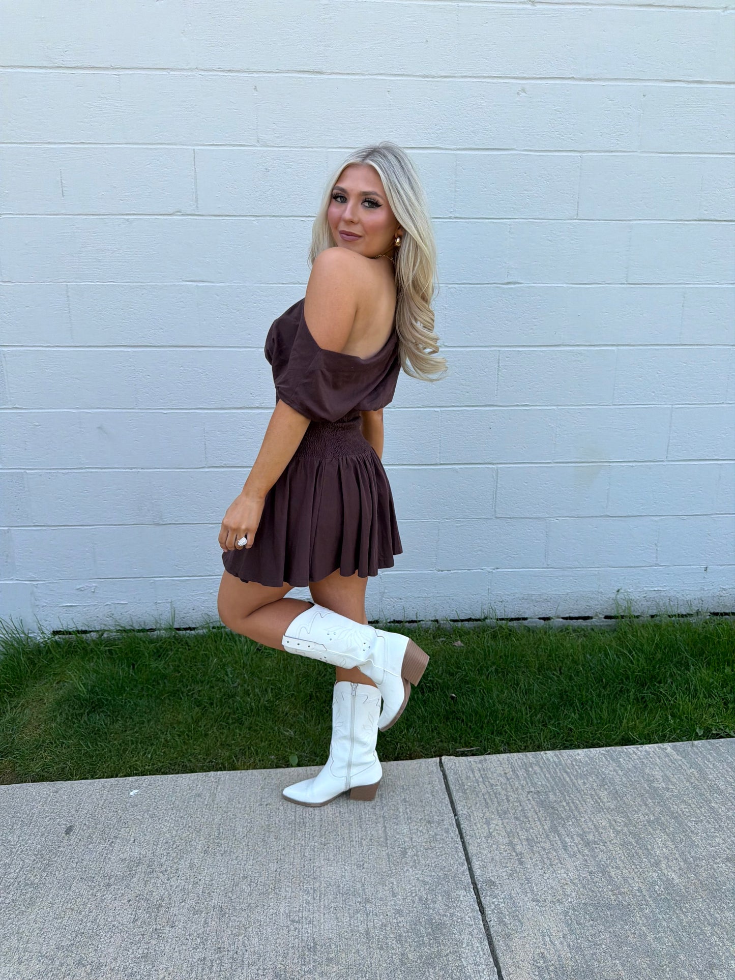 Super Simple Mini Dress in Brown