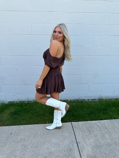 Super Simple Mini Dress in Brown