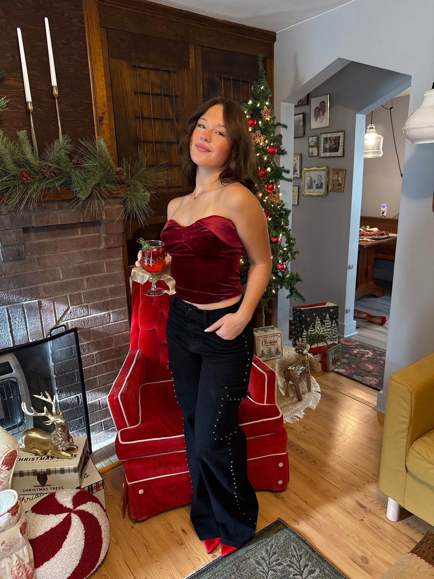 Burgundy Velvet Corset