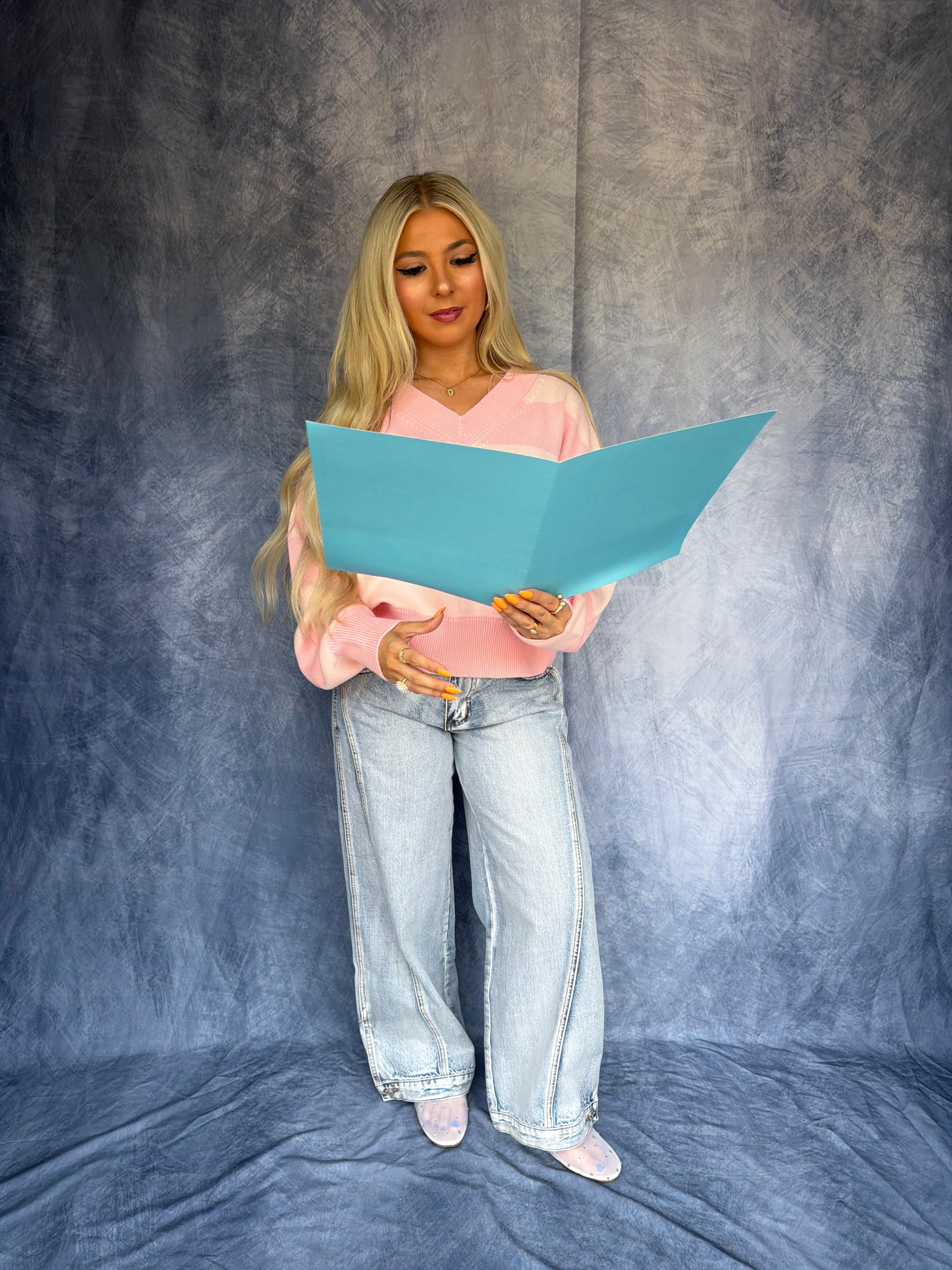 Lady Love Pink Stripe Sweater