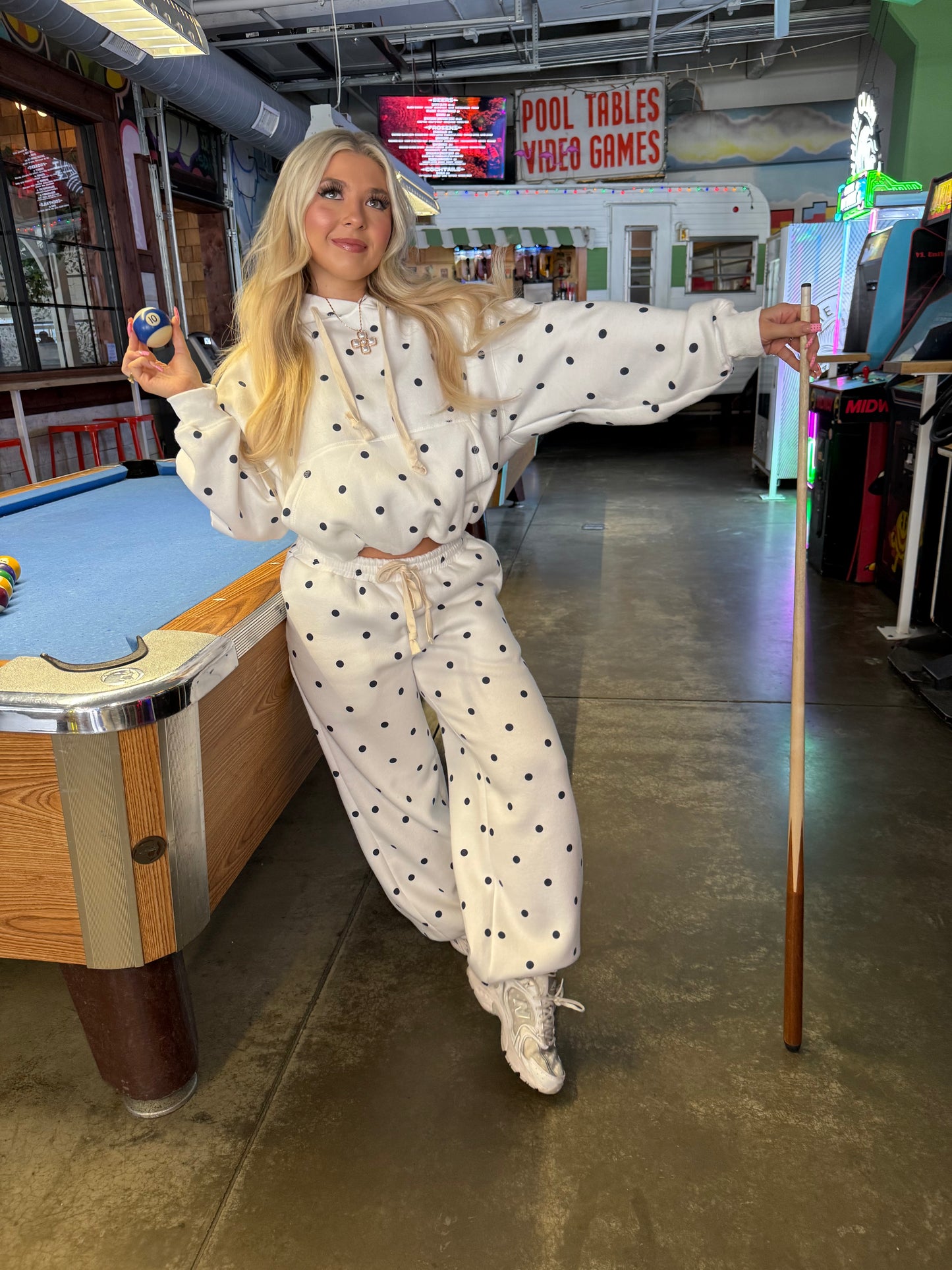 Perfect Polka Dot Hoodie in White