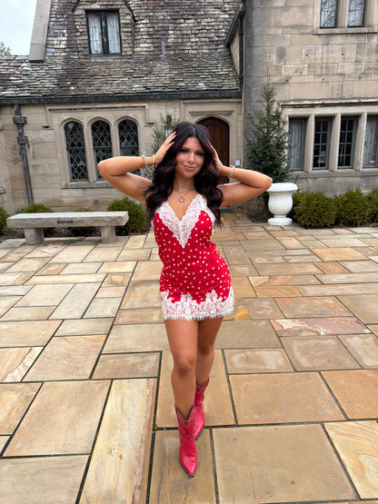 Ruby Red Polka Slip