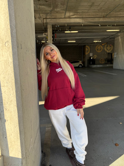 Happy Camp3r Puff Series Hoodie in Deep Cherry