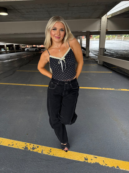 Celene Polka Tank in Black