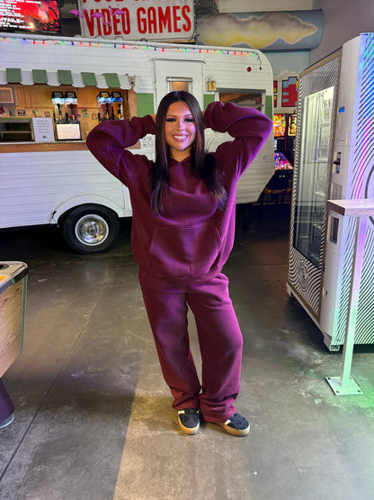 So Fetch Wide Leg Pant in Black Cherry