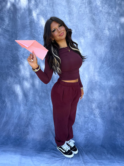 So Fetch Sweatpants in Black Cherry