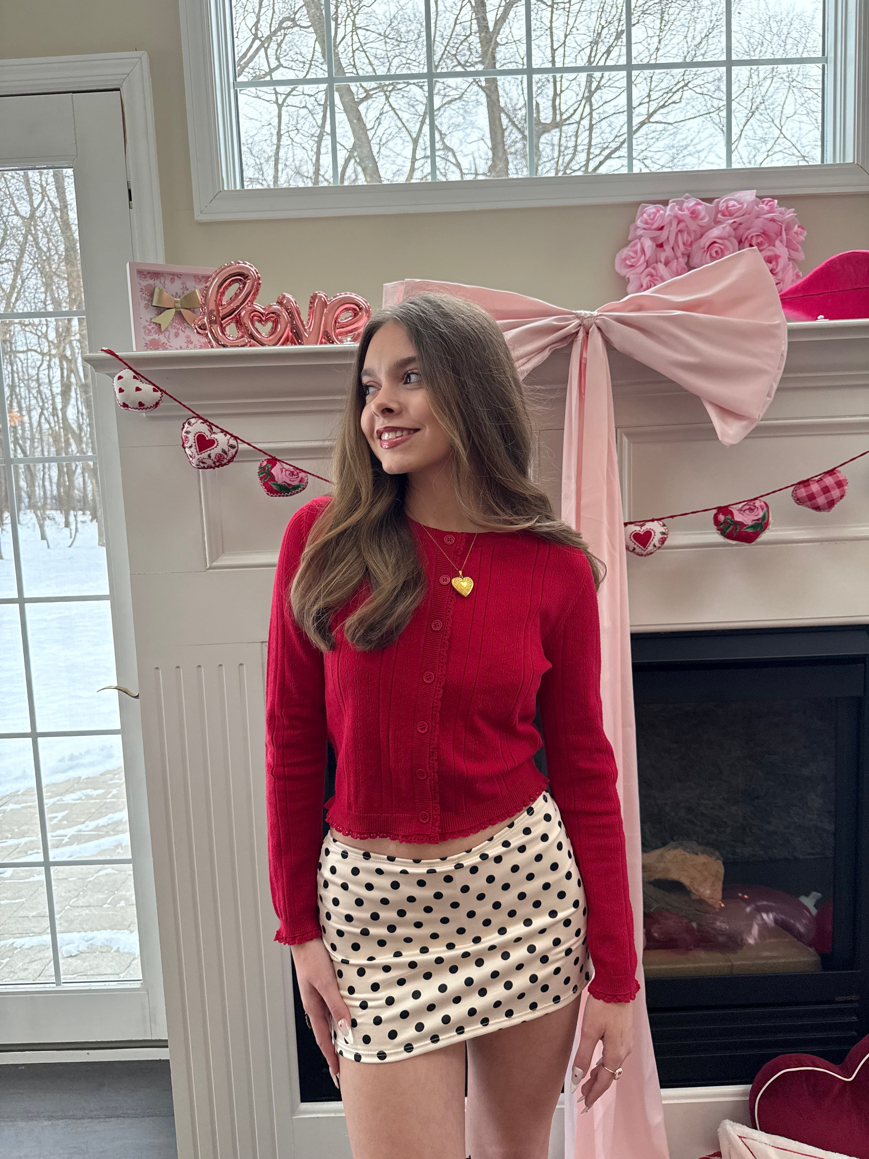 Polka Girl Skirt in Ivory