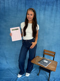 Janet Polka Tee in White