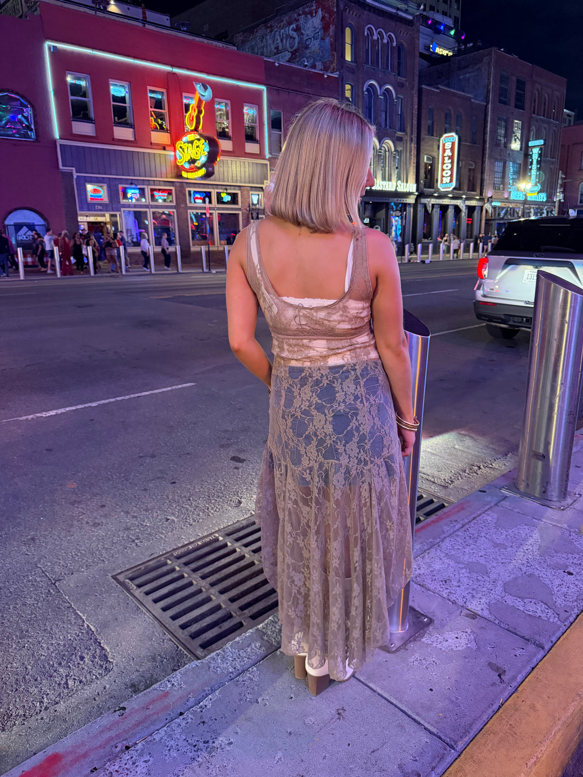 Long Lost Rodeo Lace Maxi in Taupe
