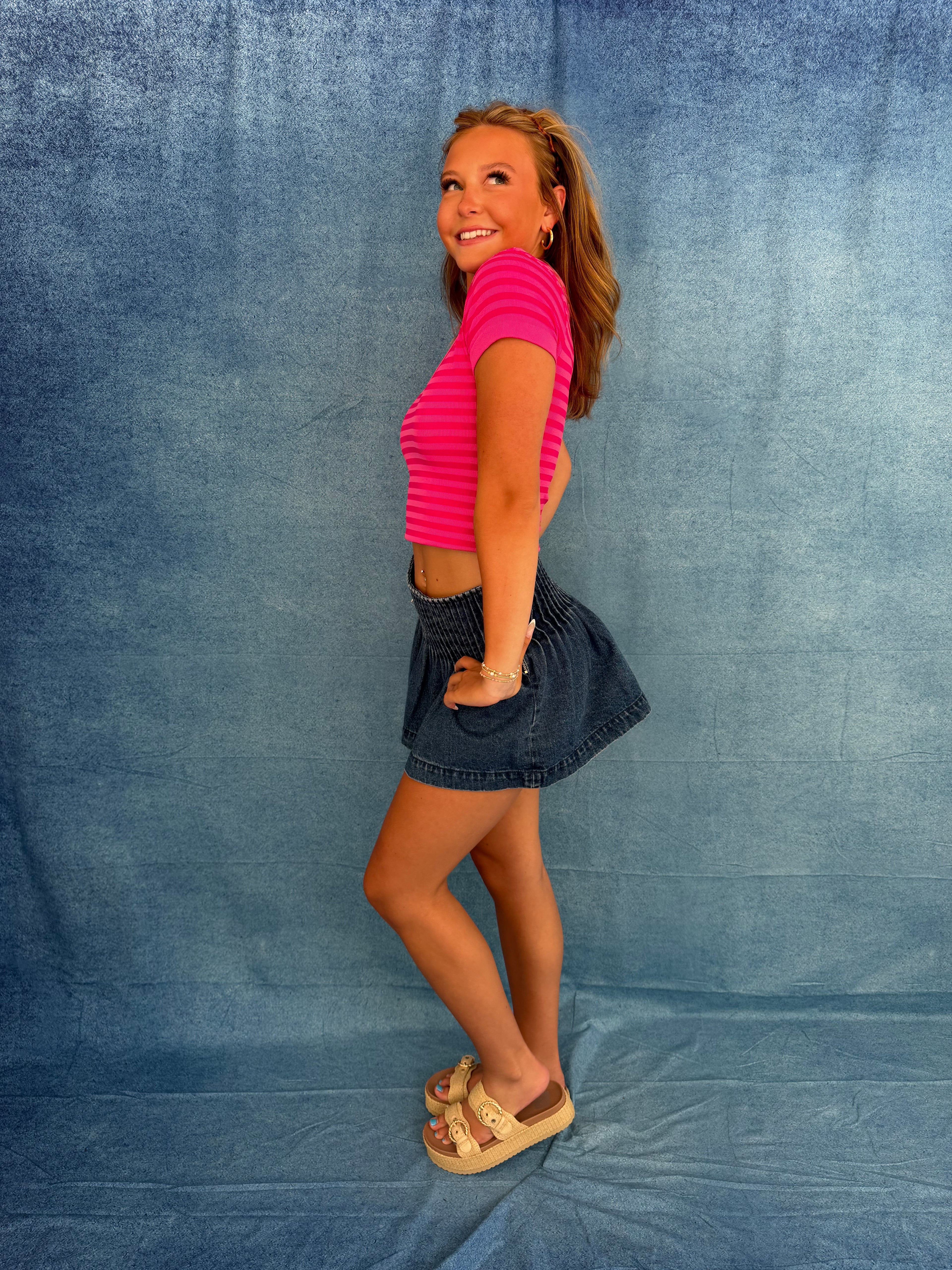 Sugar Scoop Tee in Fuchsia