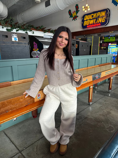 Marled Taupe Cardi Girl