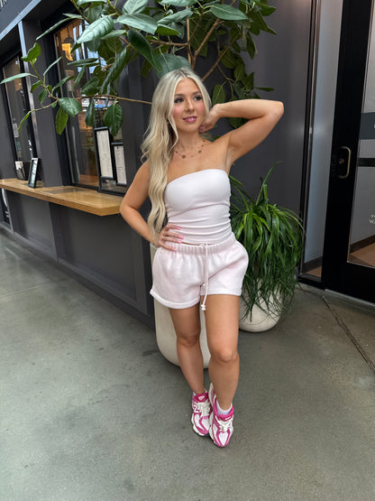 Never Lie Tube Top in Pale Pink