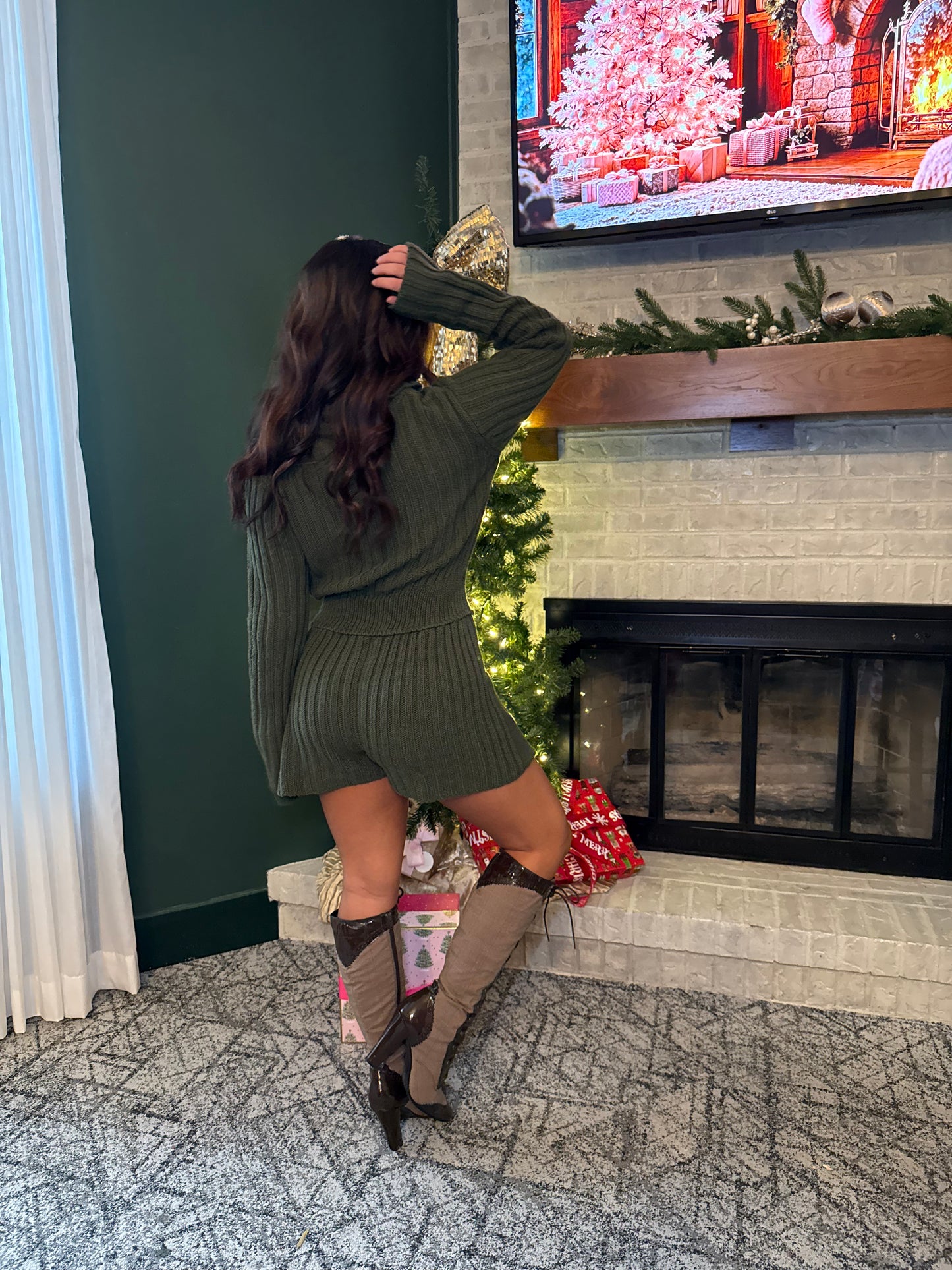 Olive Christmas Martini Romper