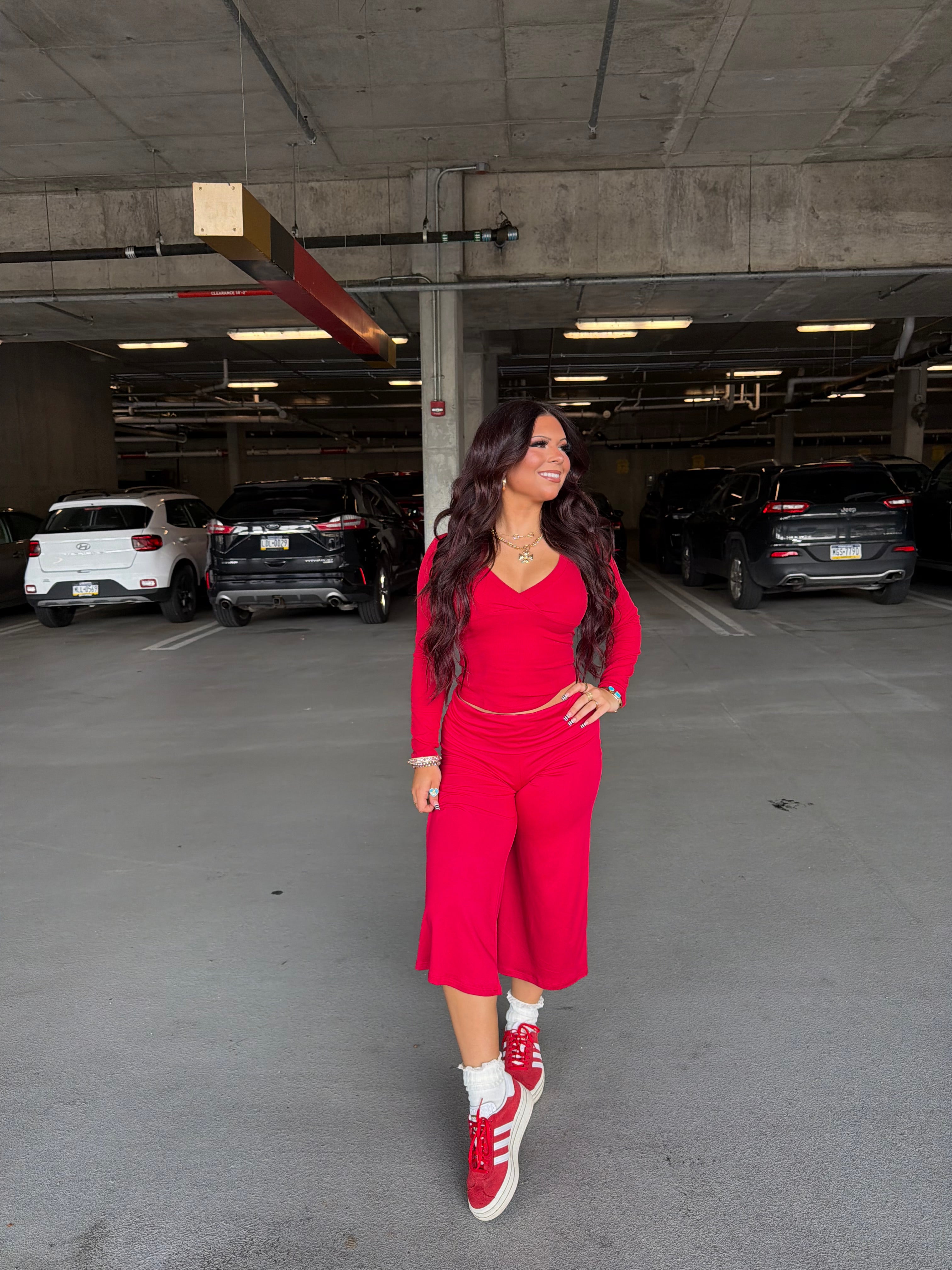 Grab A Gaucho Pant in Red