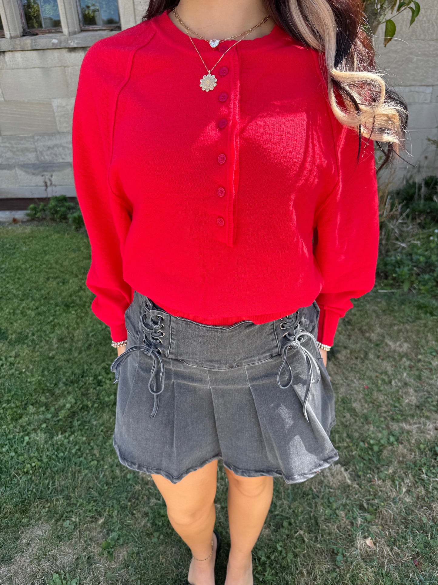 Cherry Red Pullover Sweater