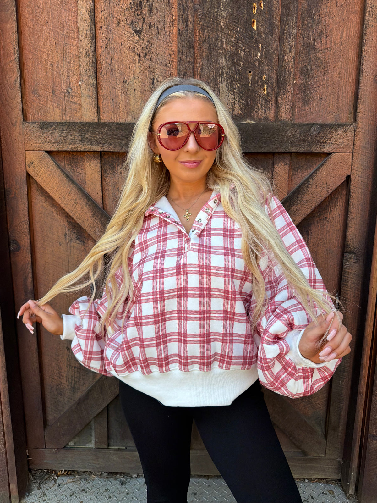 Dairy Plaid Red Pullover