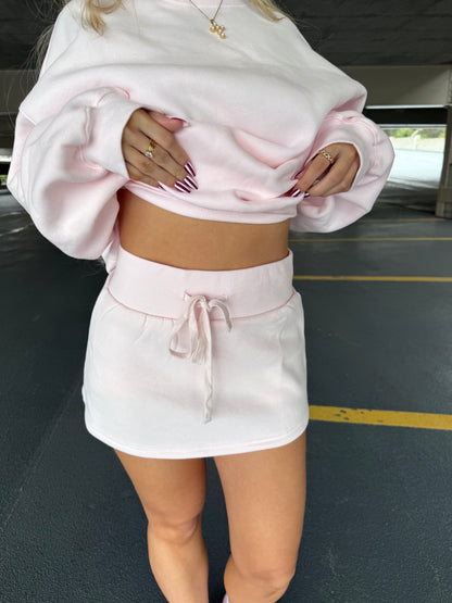 Grounded Sweatskirt in Pale Pink