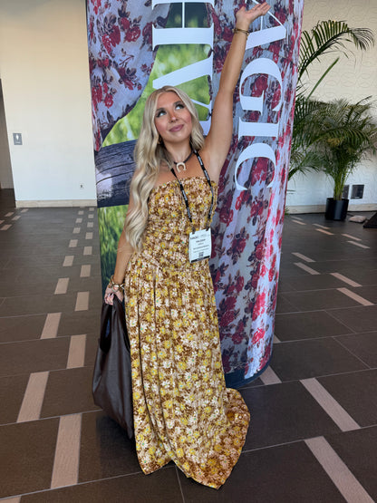 Golden Cosmo Floral Maxi