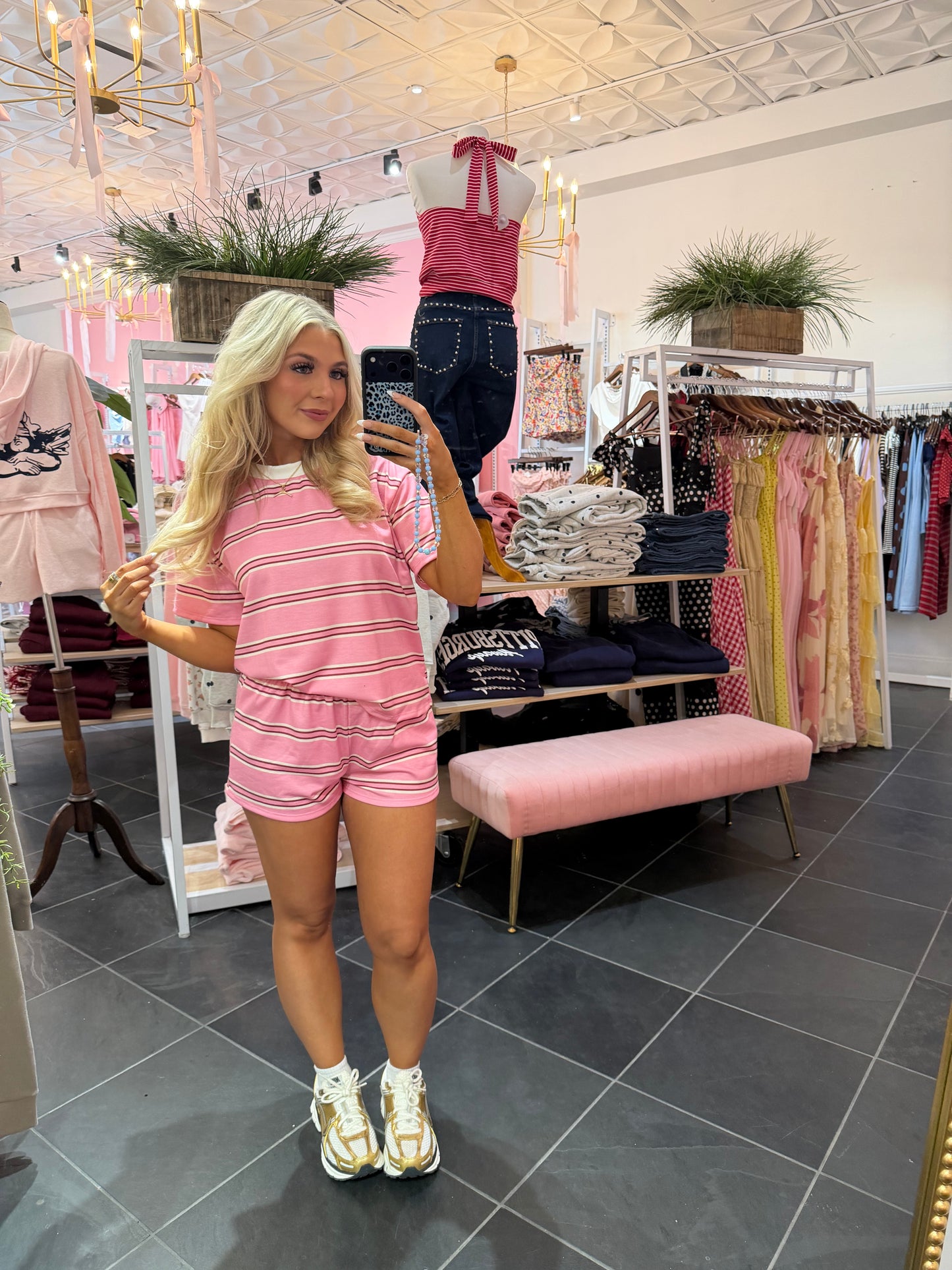 Bigger Issues Striped Set Pink (SHORTS)