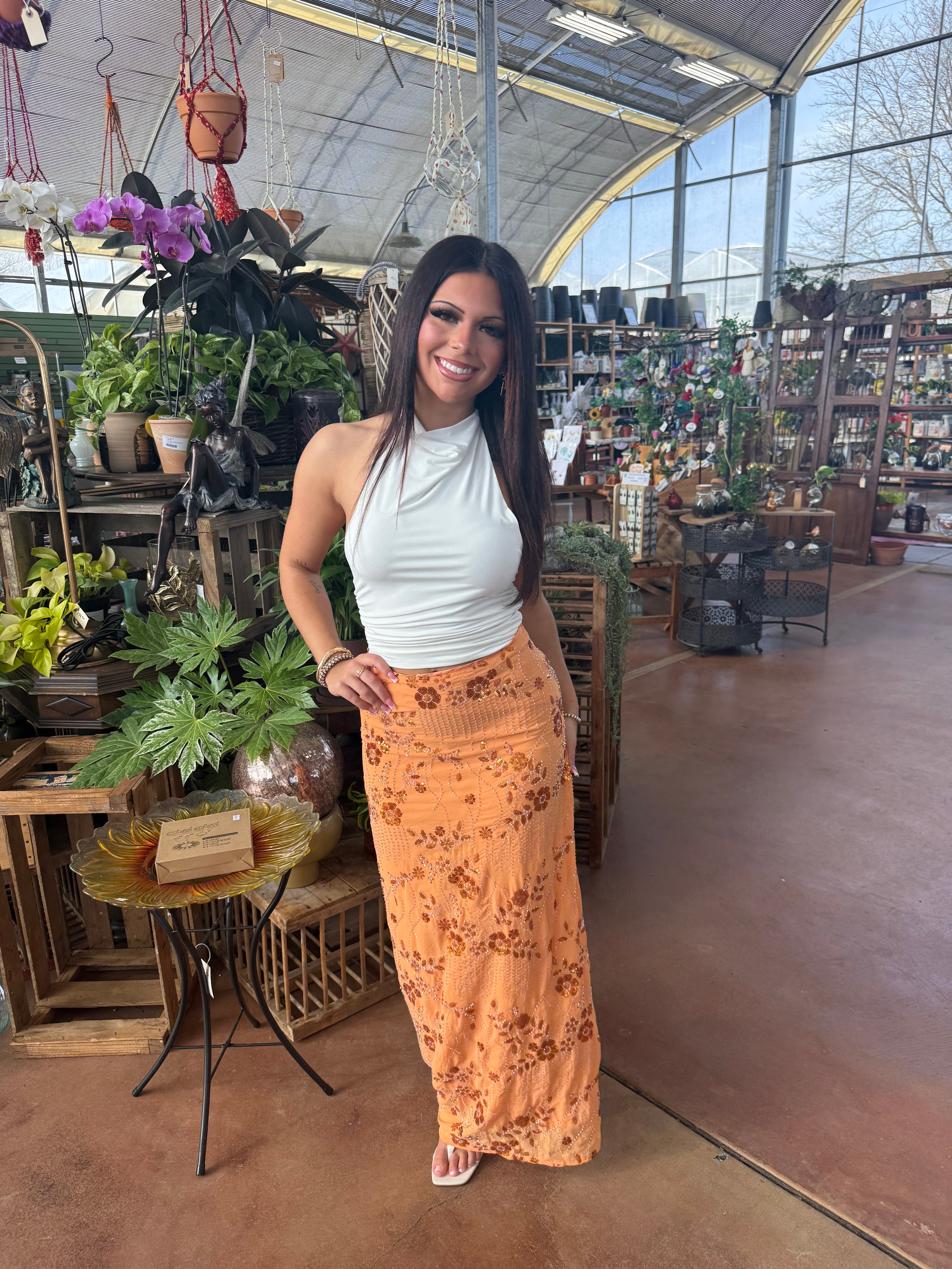 Midnight Sun Skirt in Orange – The Gardenia Branch
