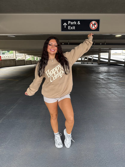 Happy Camp3r Oatmeal Crewneck
