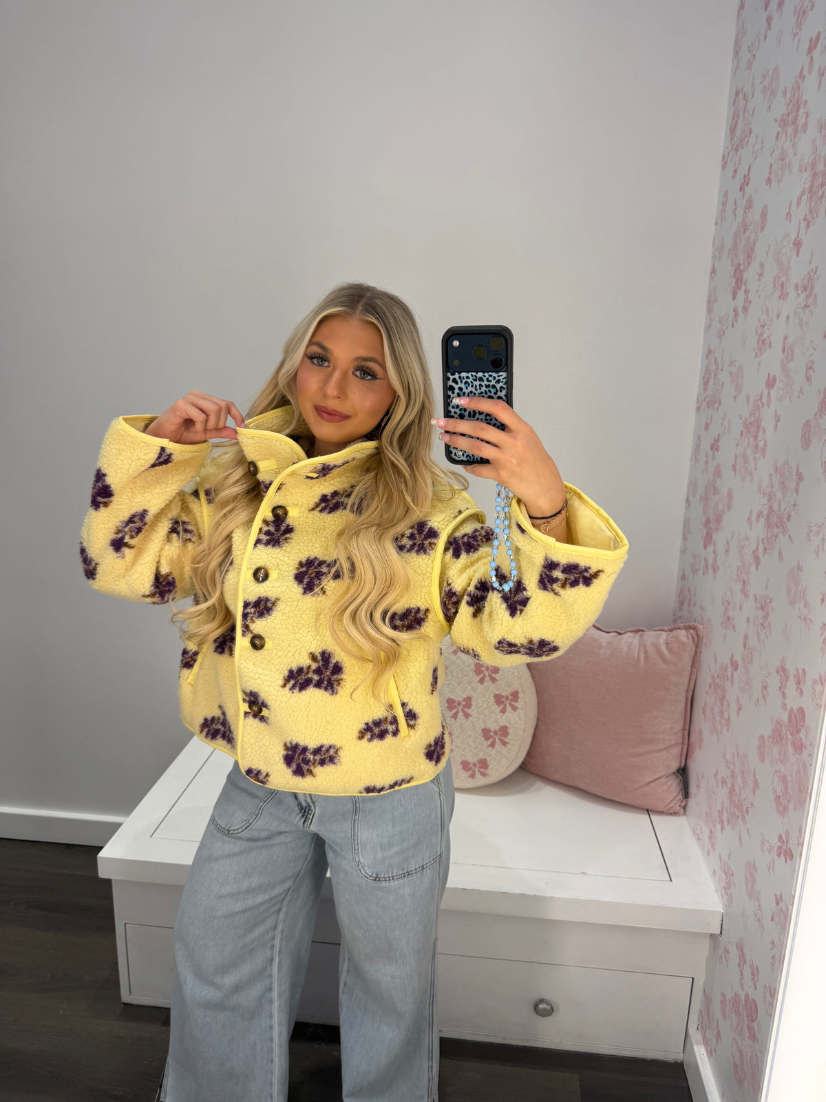 Lemon Floral Fleece