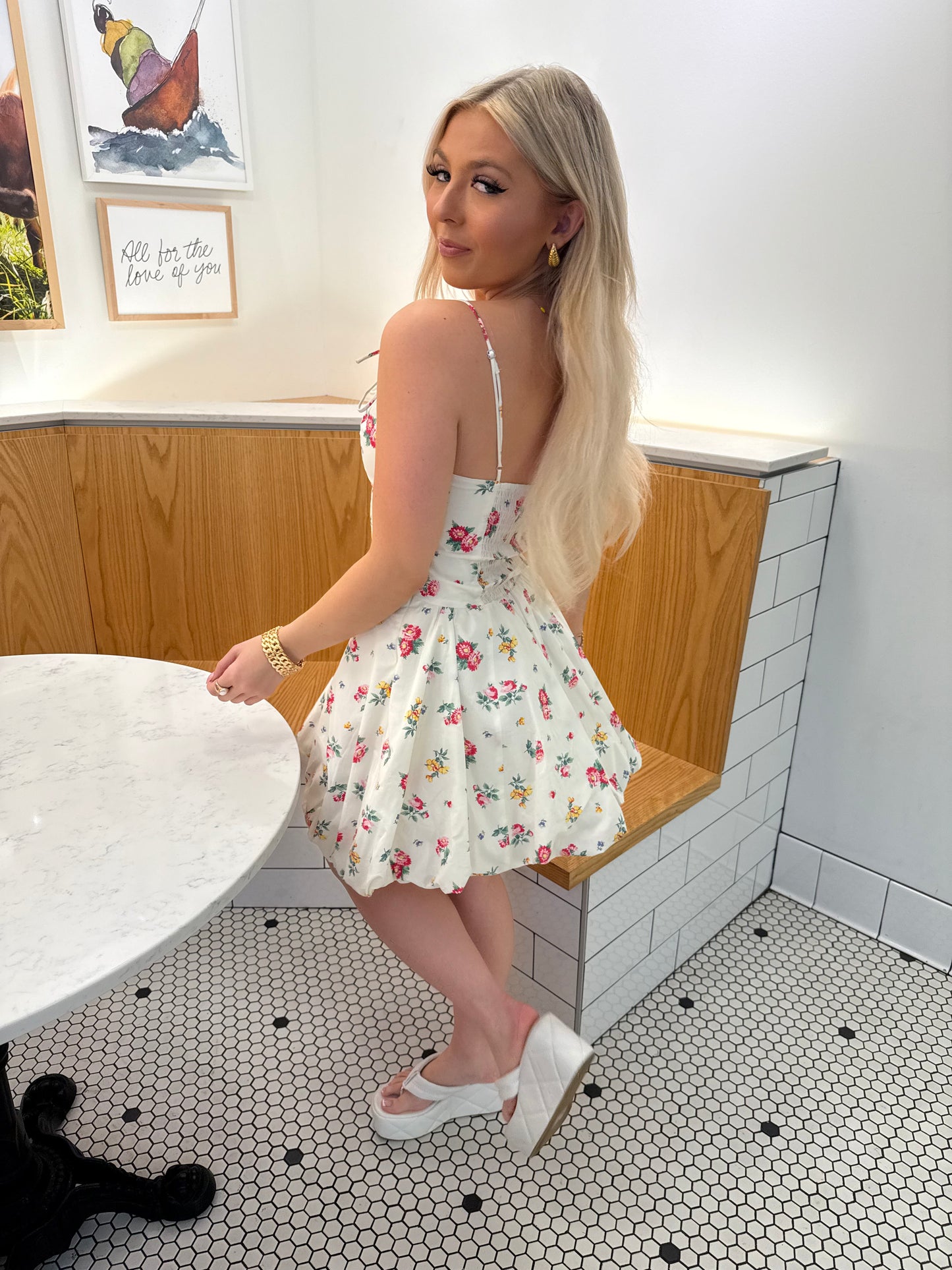 Feeling Different Floral Dress in Cream