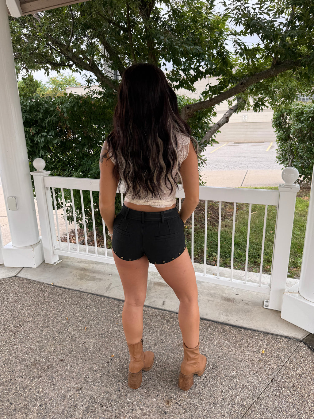 Bold Black Leather Shorts