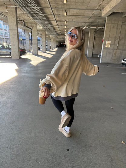 Happy Camp3r Cream/Navy Mockneck