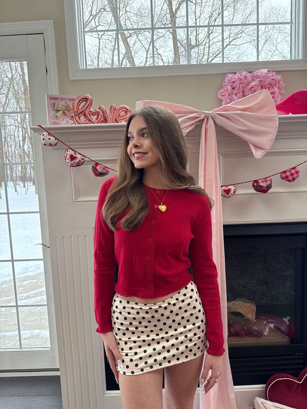 Polka Girl Skirt in Ivory