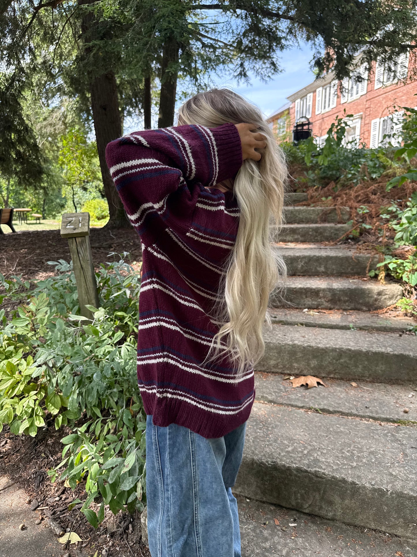 Copper Collar Sweater in Wine