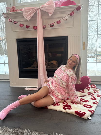 Please Patchwork Set Blush Crew