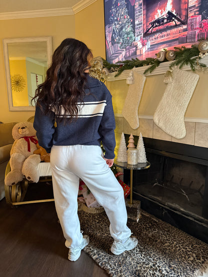 Morton Navy Sweater Zip